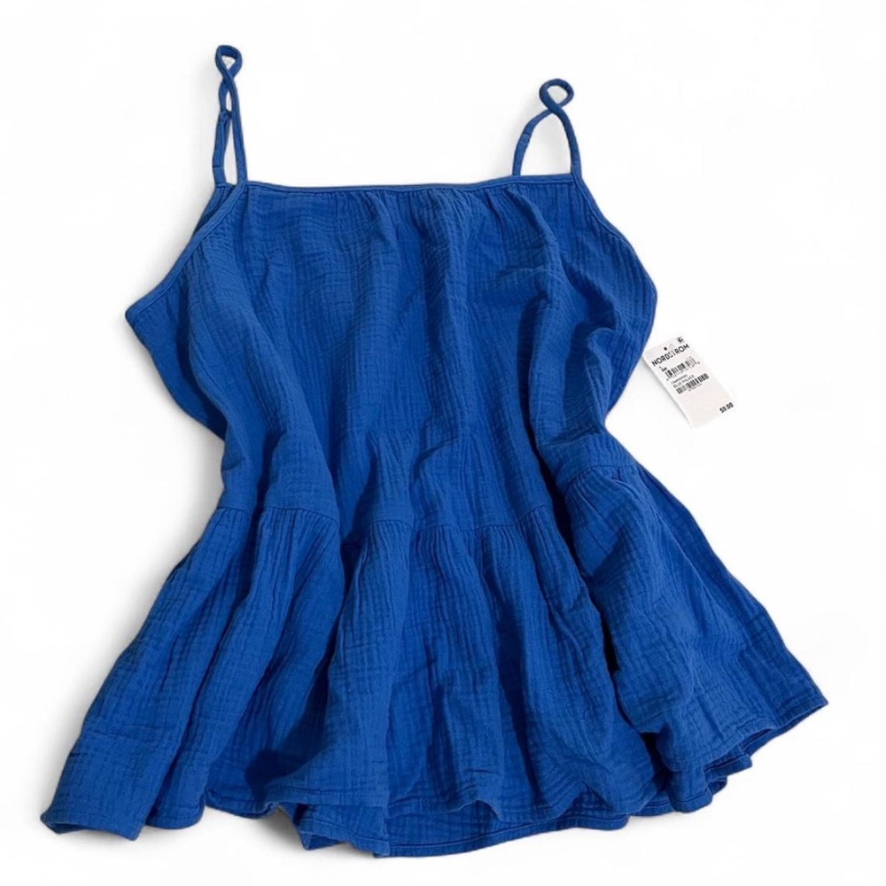 NWT Nordstrom Caslon blue cotton tank sz large